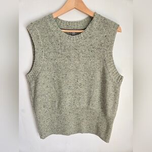 COS Light Sage Green Sleeveless 💯 Wool Knit Top